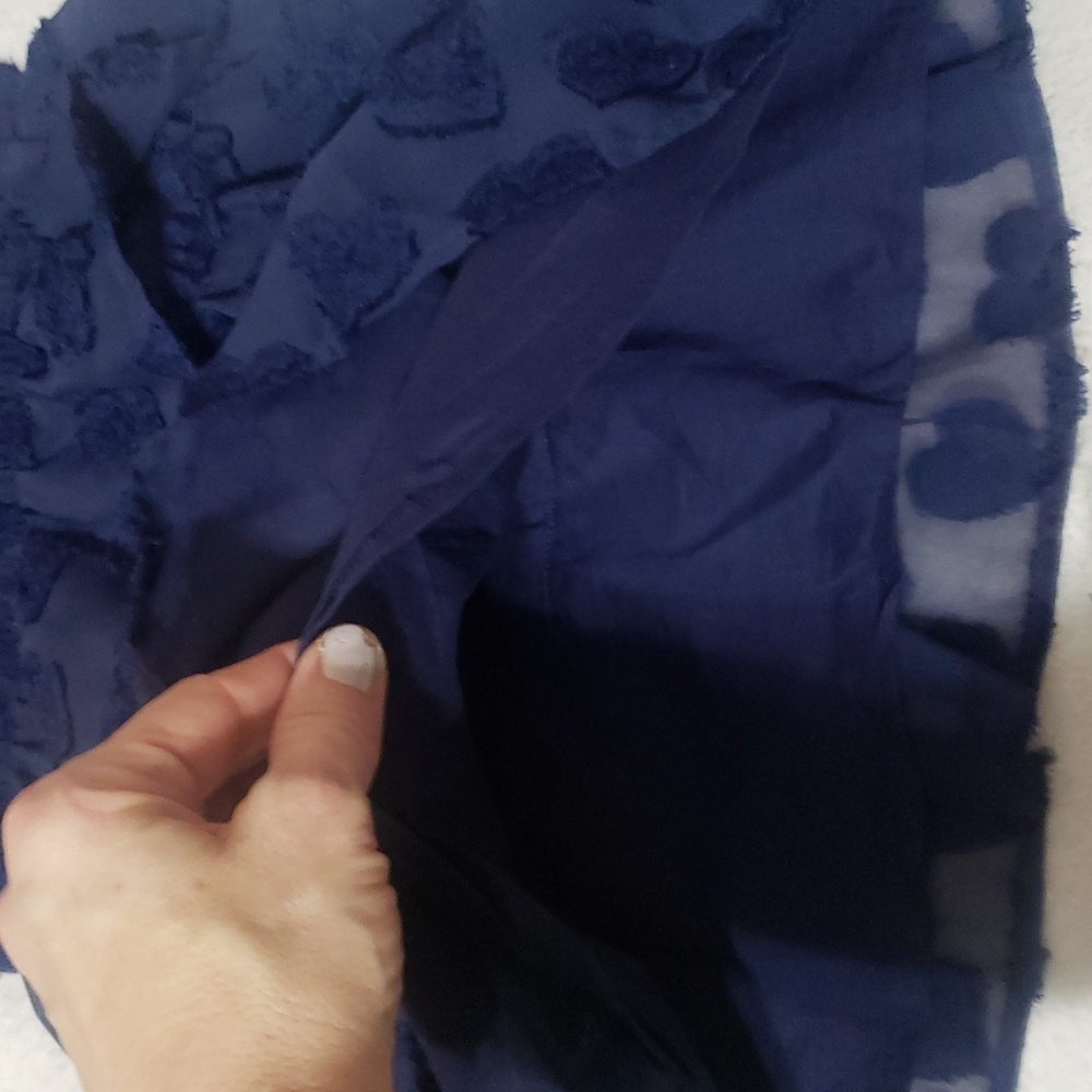 Navy 3tier short sleeve dress - Picture 3 of 4